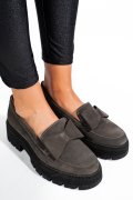 MOCASINI GRI PIELE NATURALA INTOARSA 2S77115