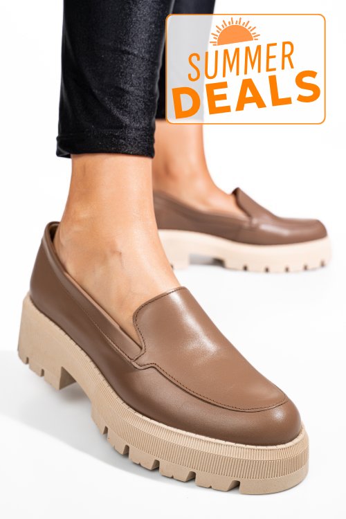 Mocasini cappuccino piele naturala 2s7724