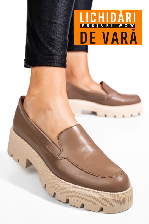 Mocasini cappuccino piele naturala 2s7724