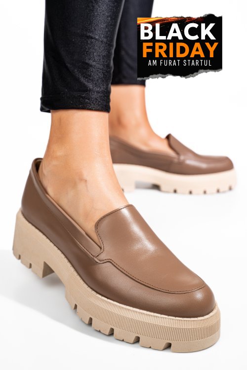 Mocasini cappuccino piele naturala 2s7724