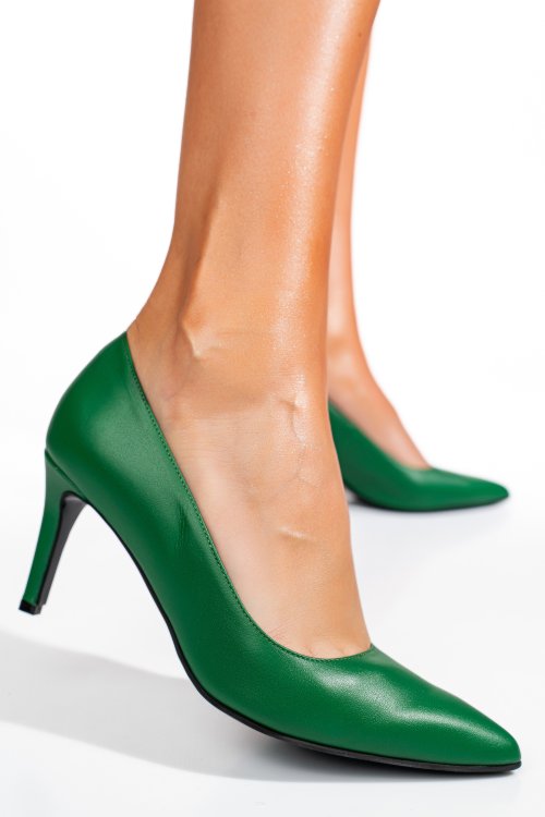 Pantofi dama guban piele naturala verde 1s77218