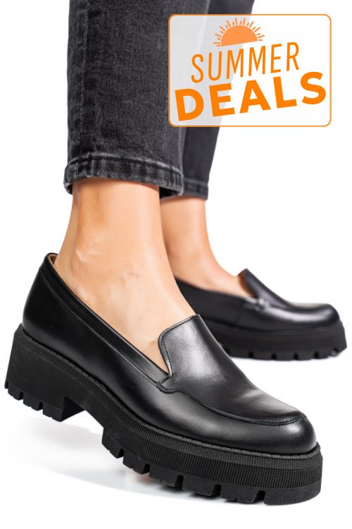 Mocasini negri piele naturala 2s7724
