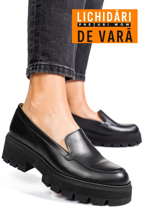 Mocasini negri piele naturala 2s7724