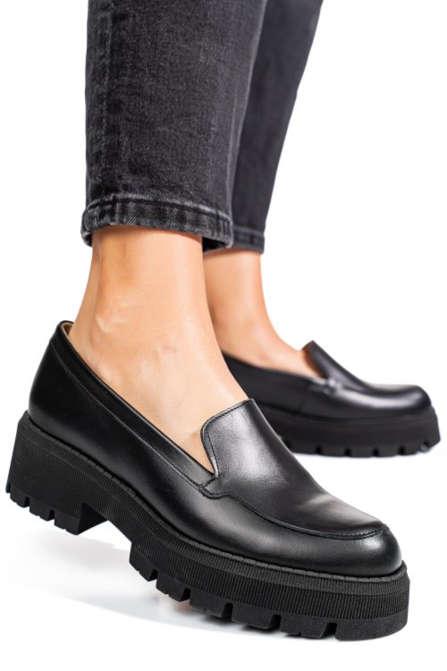 Mocasini negri piele naturala 2s7724