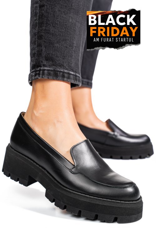 Mocasini negri piele naturala 2s7724