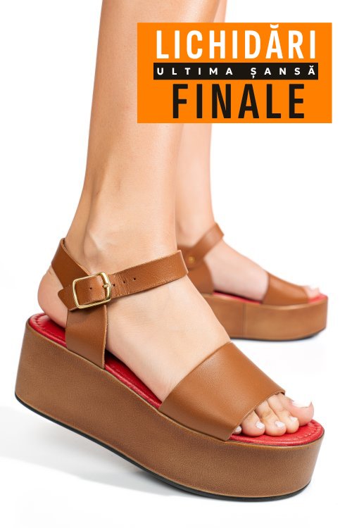 Sandale maro piele naturala cs77hiara207