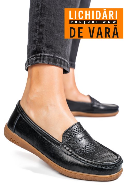 Mocasini negri piele naturala tsp3041