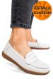 Mocasini albi piele naturala tsp3041