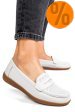 Mocasini albi piele naturala tsp3041