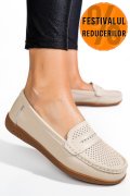 MOCASINI BEJ PIELE NATURALA TSP3041