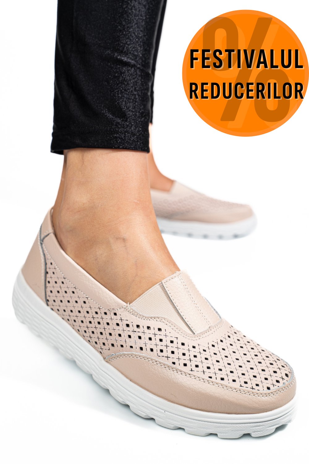 MOCASINI BEJ PIELE NATURALA DSPX22025