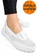 Mocasini albi piele naturala dspx22025