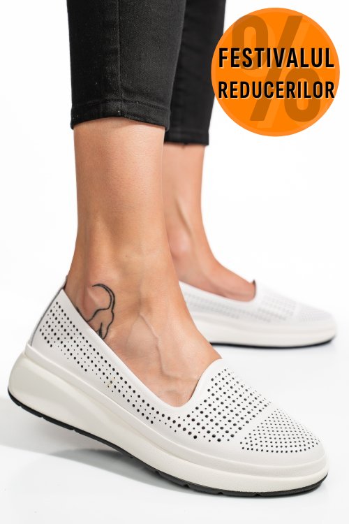 Espadrile albe piele naturala jspy3952