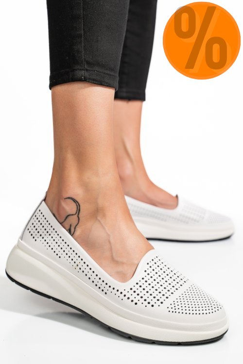 Espadrile albe piele naturala jspy3952