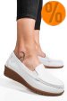Mocasini albi piele naturala fsp002386