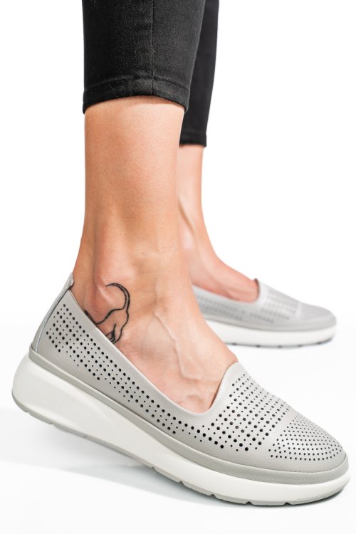 Espadrile gri piele naturala jspy3952