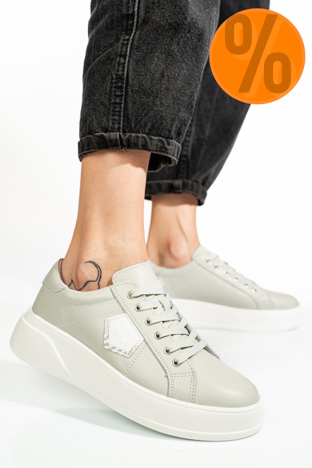 PANTOFI SPORT GRI PIELE NATURALA TSP5120