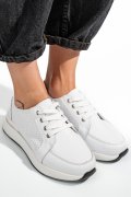 PANTOFI SPORT ALBI PIELE NATURALA TSP5951