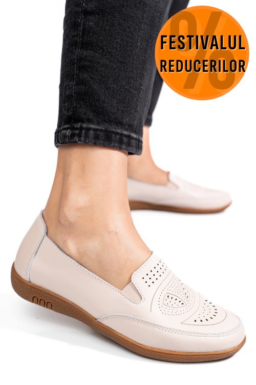 Mocasini roz piele naturala fsp003636