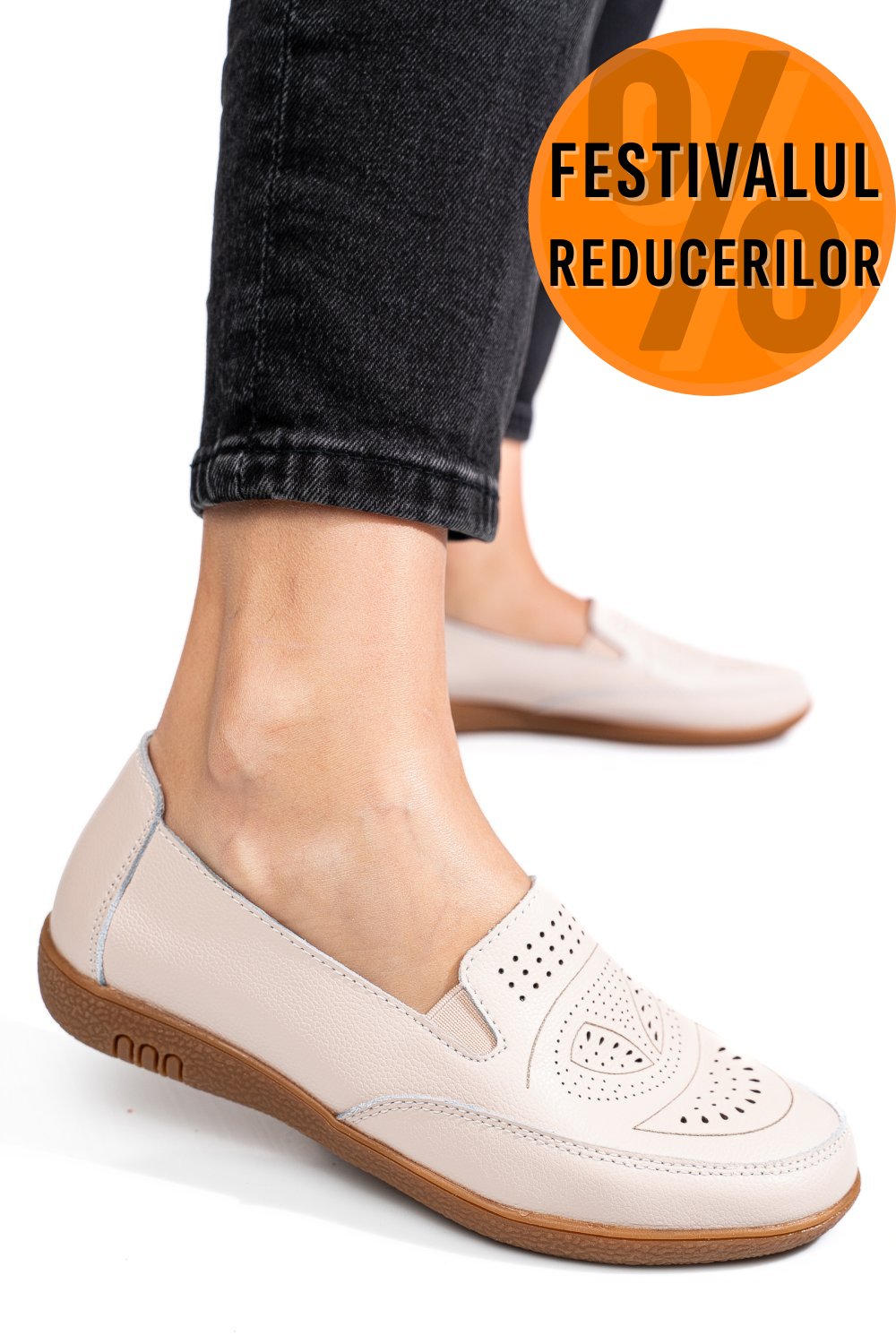 MOCASINI ROZ PIELE NATURALA FSP003636