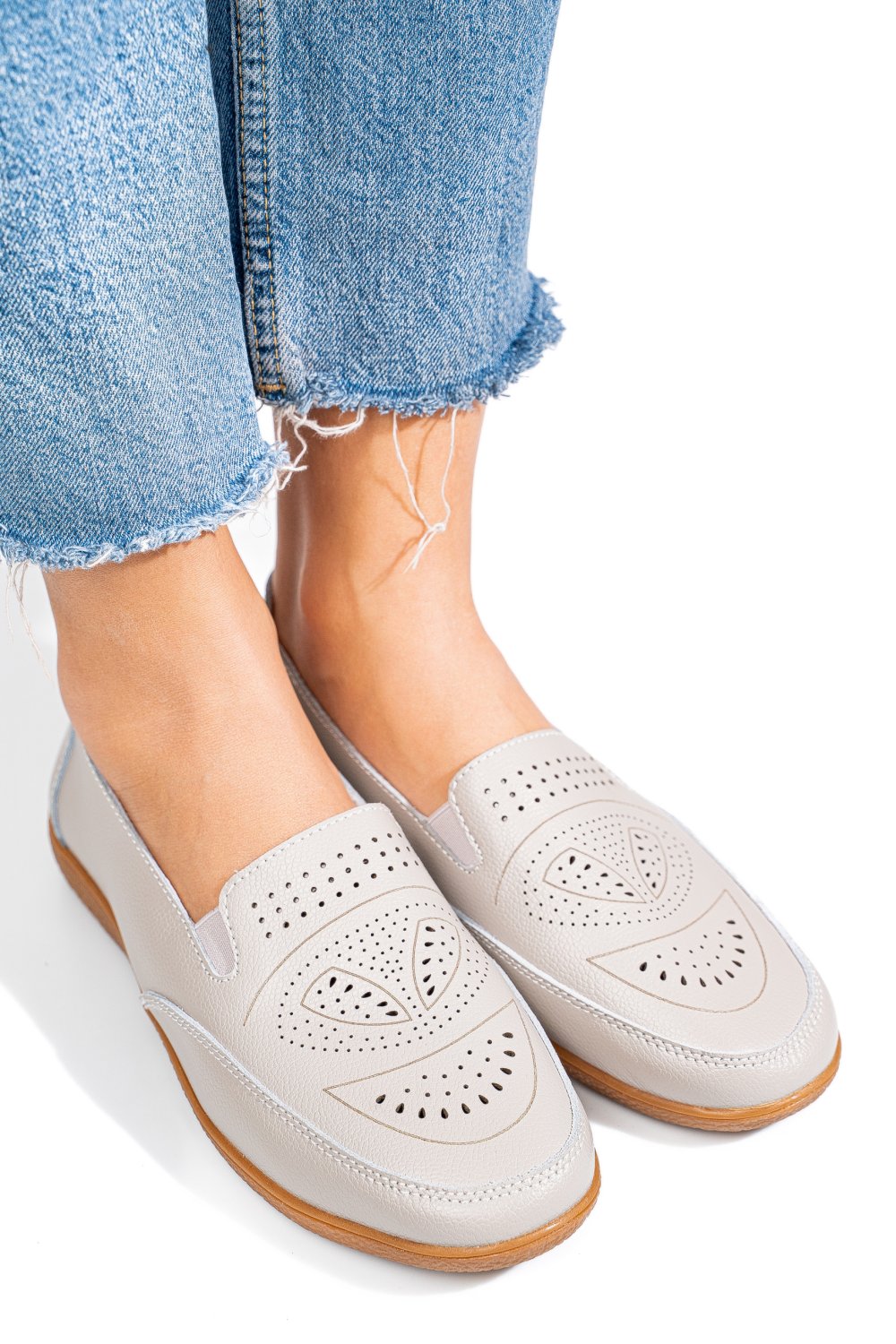 MOCASINI GRI PIELE NATURALA FSP003636