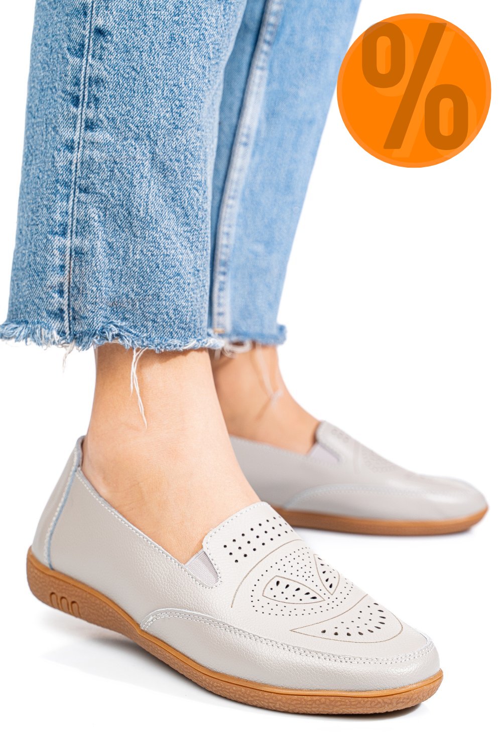 MOCASINI GRI PIELE NATURALA FSP003636