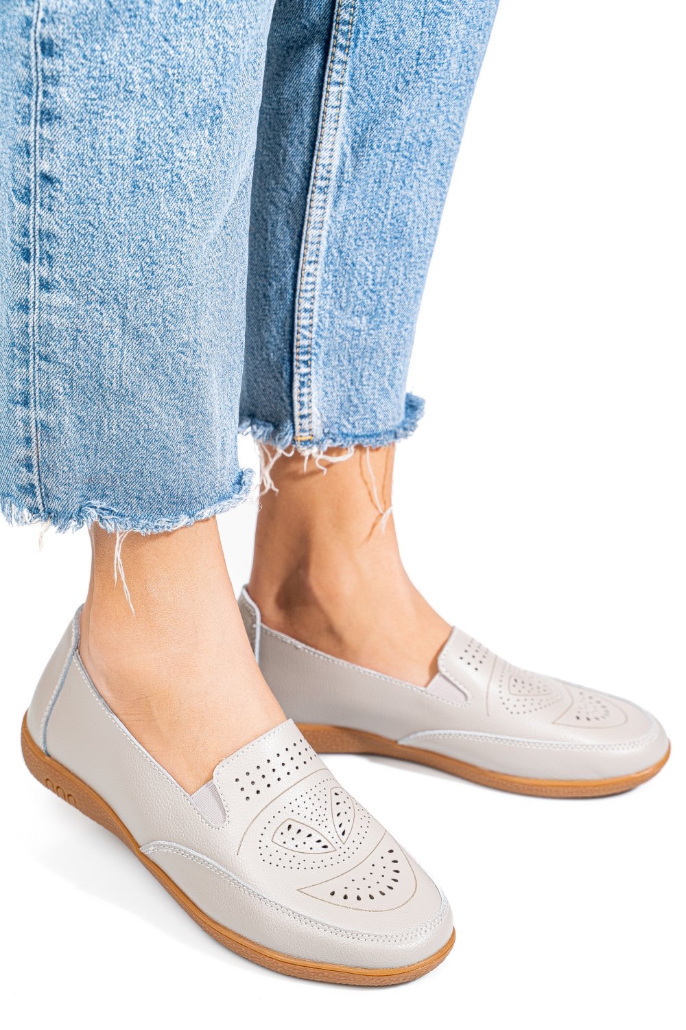 MOCASINI GRI PIELE NATURALA FSP003636