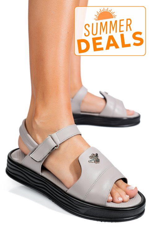 Sandale gri piele naturala 4s7771
