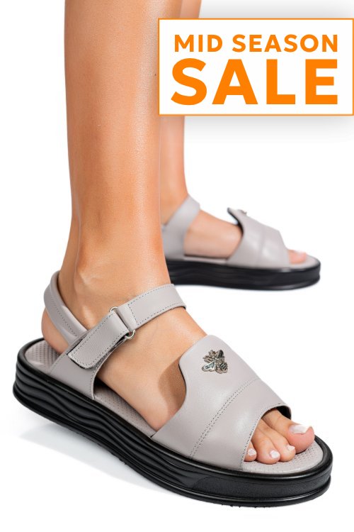 Sandale gri piele naturala 4s7771