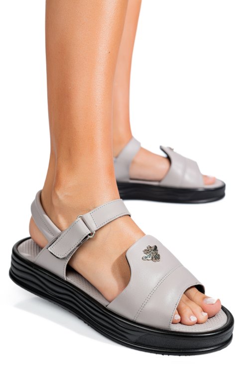 Sandale gri piele naturala 4s7771