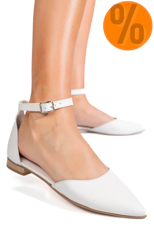 Balerini albi piele naturala 3s7753