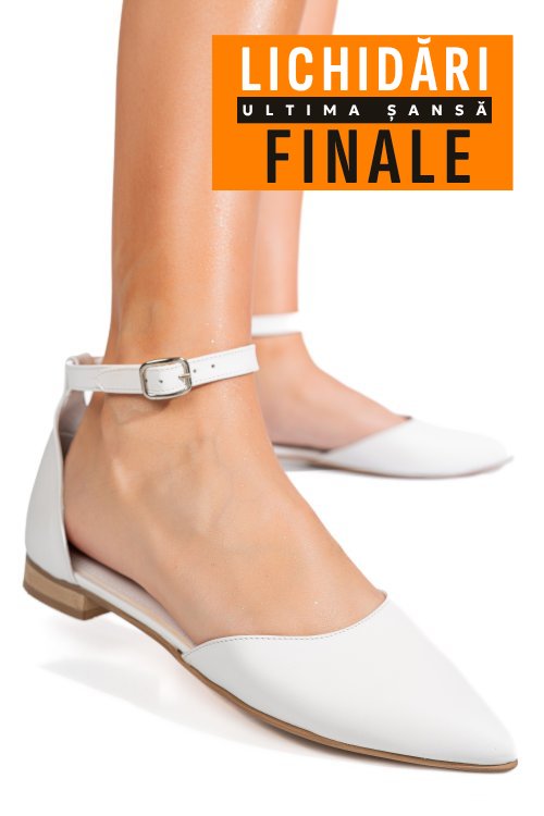 Balerini albi piele naturala 3s7753
