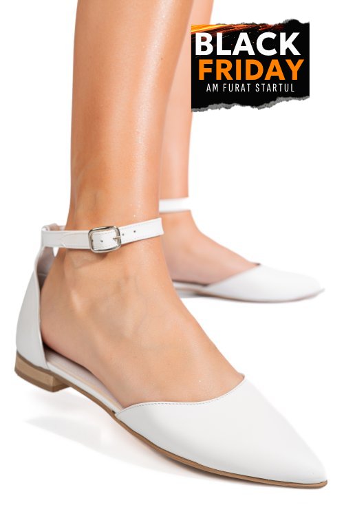 Balerini albi piele naturala 3s7753