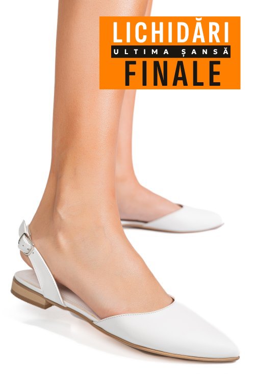 Balerini albi piele naturala 3s7732