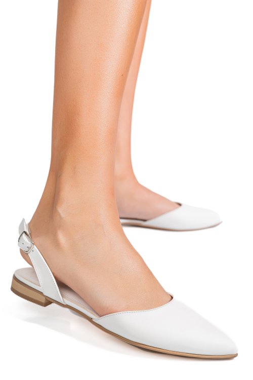 Balerini albi piele naturala 3s7732