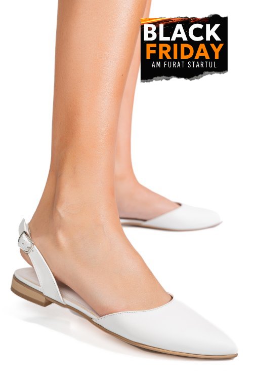 Balerini albi piele naturala 3s7732