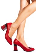 PANTOFI ROSII PIELE NATURALA LACUITA 6S775