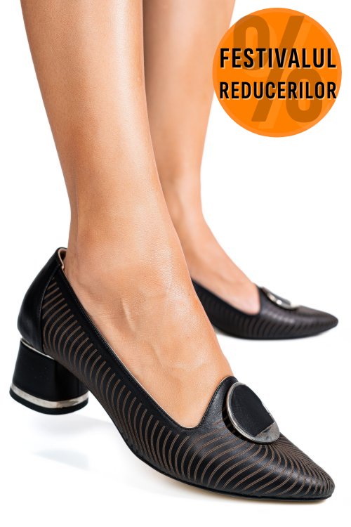 Pantofi negri piele naturala 2s77418
