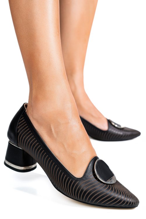 Pantofi negri piele naturala 2s77418