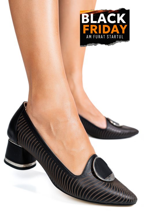 Pantofi negri piele naturala 2s77418