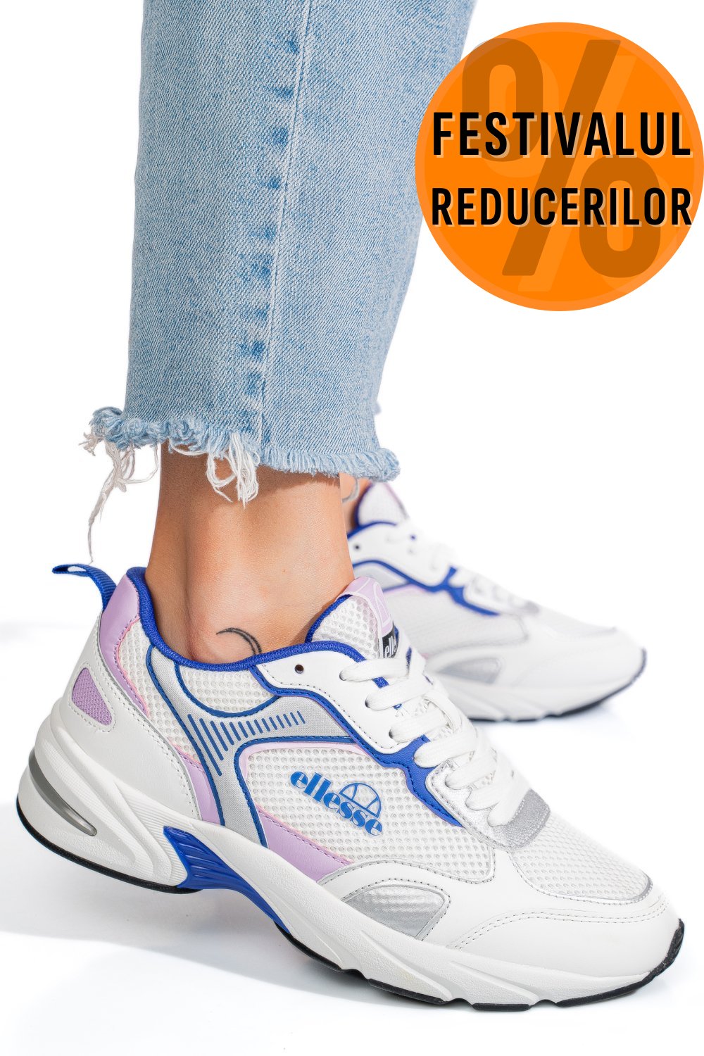 ELLESE, PANTOFI SPORT WHITE EL41W69465