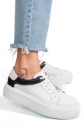 PANTOFI SPORT FEMEI PIELE NATURALA ALB NEGRU 3S7700B