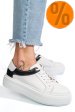 Pantofi sport femei piele naturala alb negru 3s7700b