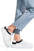 PANTOFI SPORT FEMEI PIELE NATURALA ALB NEGRU 3S7700B
