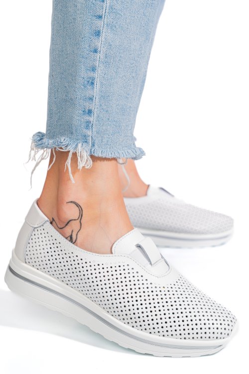 Espadrile albe piele naturala xsph3011