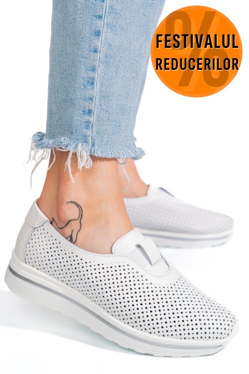 Espadrile albe piele naturala xsph3011