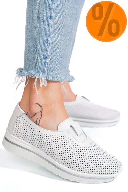 Espadrile albe piele naturala xsph3011