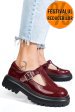 Pantofi bordo piele naturala lacuita fsp002297