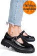 Pantofi negri piele naturala lacuita fsp002297