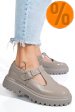 Pantofi gri piele naturala lacuita fsp002297
